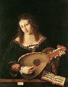 BARTOLOMEO VENETO Woman Playing a Lu oil painting